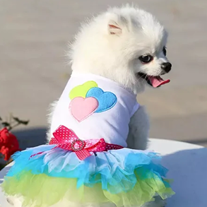 QWINEE Heart Pattern Dog Dres