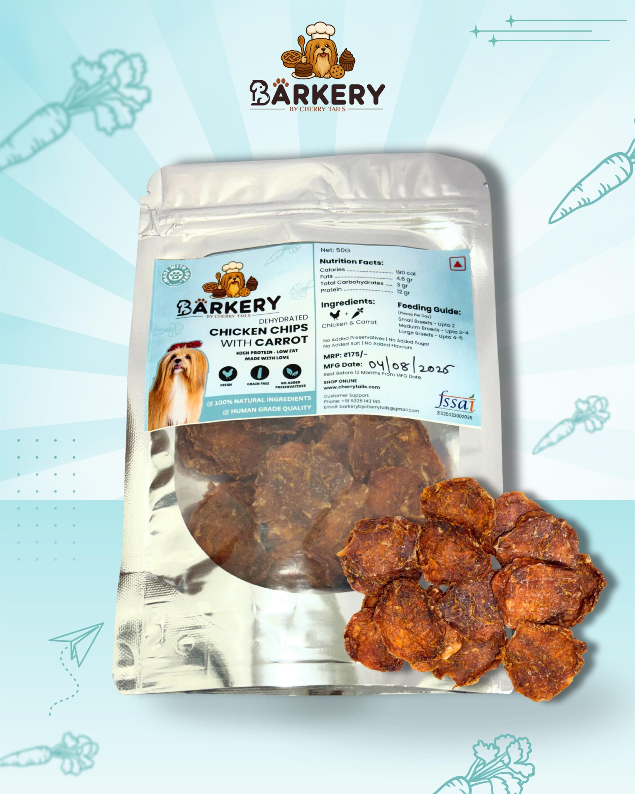 Dehydrated Chicken Carrot Chips