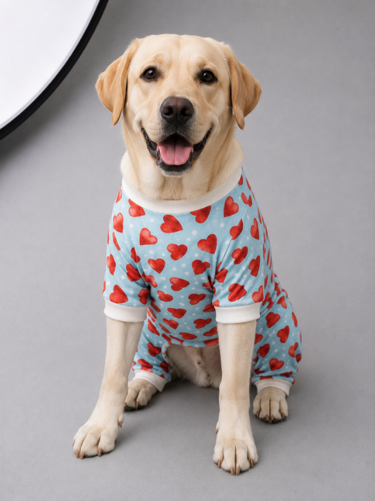 Blue Heart Print Jumpsuit - Image 2