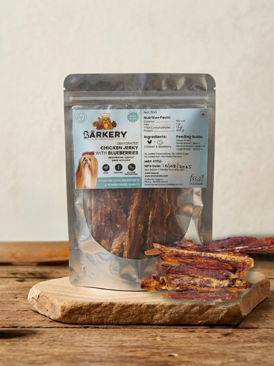Blueberry Chicken Jerky Dehydrated Treats