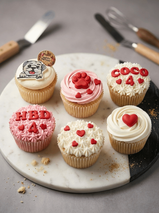 Combo of Six Pupcakes [Face, Name, Age, Happy Barkday, Paw & Woof]